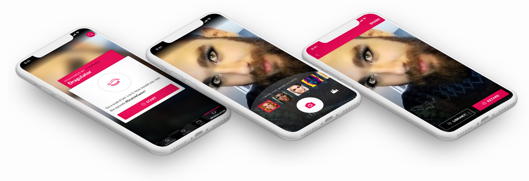 Dragulator feature mockup screens